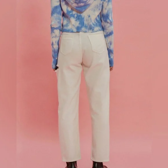 NWT Cider White Highwaist Straightleg Rip Jeans - Picture 5 of 5